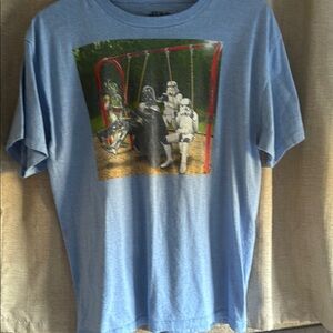 Funny Star Wars Blue Graphic Kids T-Shirt XL